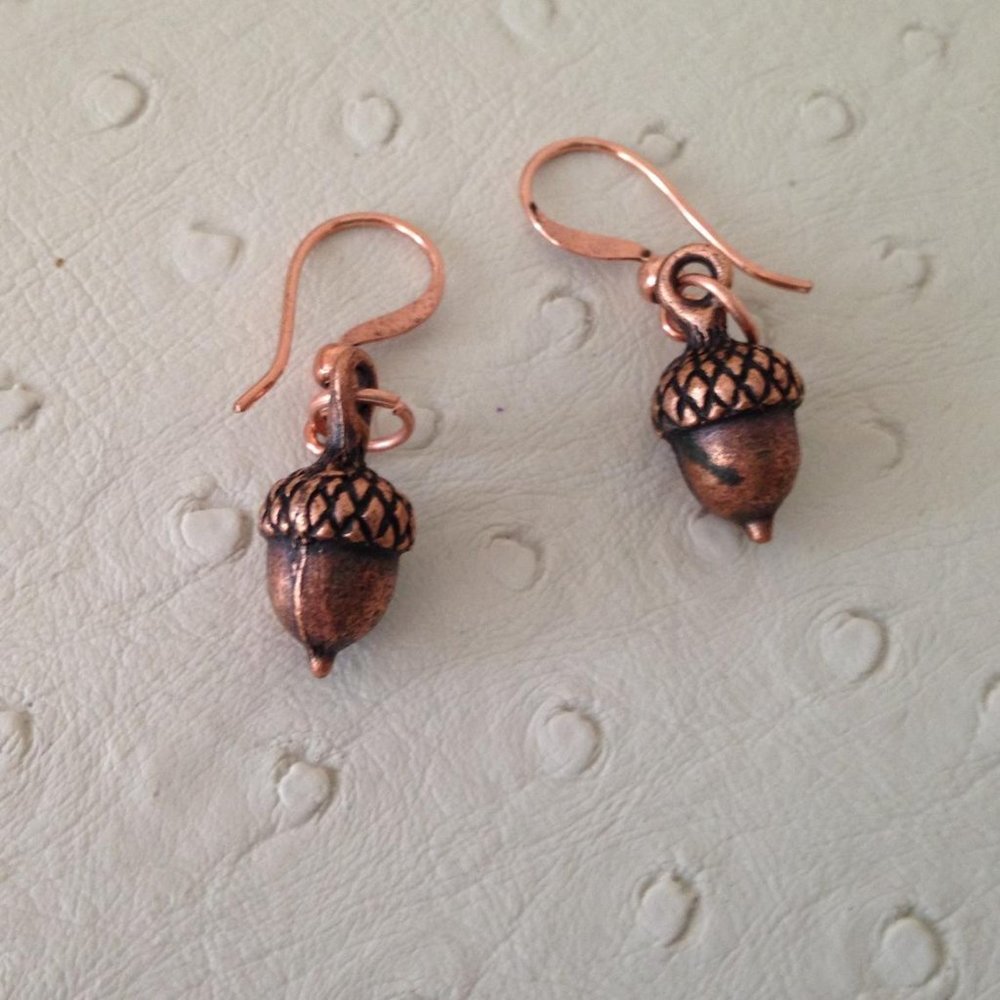 NEW! Copper Acorn Fall earrings #8